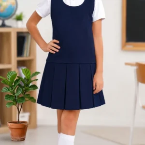 Girls Pleated School Uniform Dress